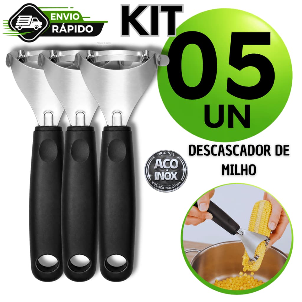 Debulhador Cortador e Descascador  de Milho Verde em Aço Inóx Premium Rápido e Pratico Utilidades