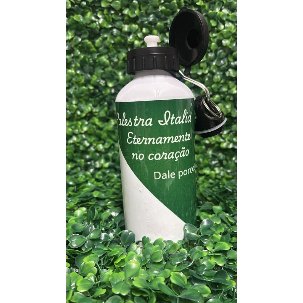 Garrafa Personalizada Palmeiras com Nome 600ml Alumínio Squeeze Verdão Porco Torcedor Alviverde