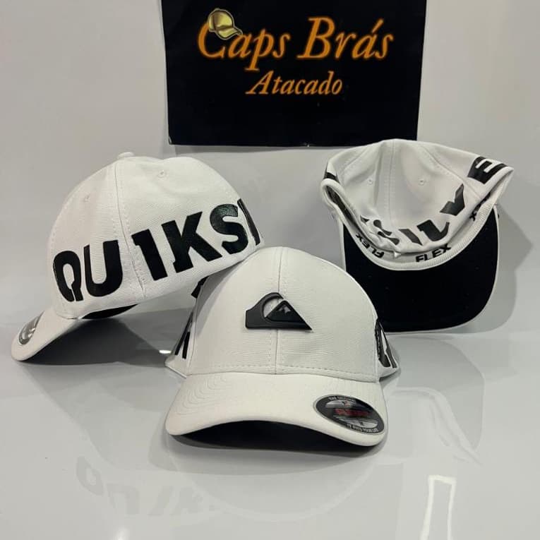 Boné Quiksilver Flex Fit Fechado Letreiro Grande Tamanho M Adulto