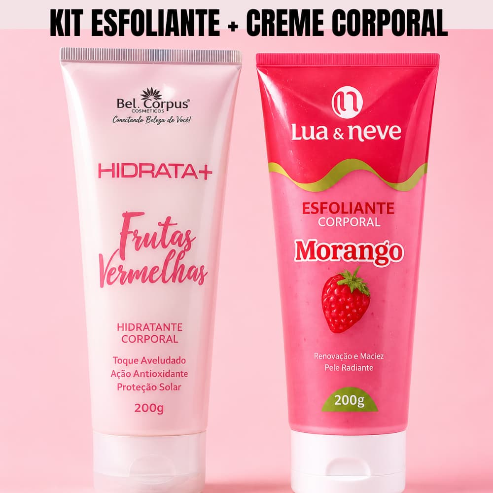 Kit Skincare Corporal Esfoliante + Hidratante Pele Macia e Cheirosa