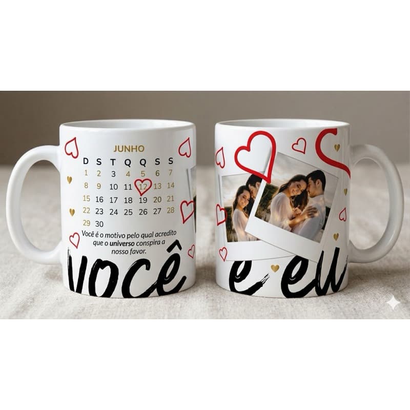 Caneca Personalizada com Foto Casal ❤️ Presente Dia dos Namorados/ aniversário de namoro/ casamento Romântico com foto