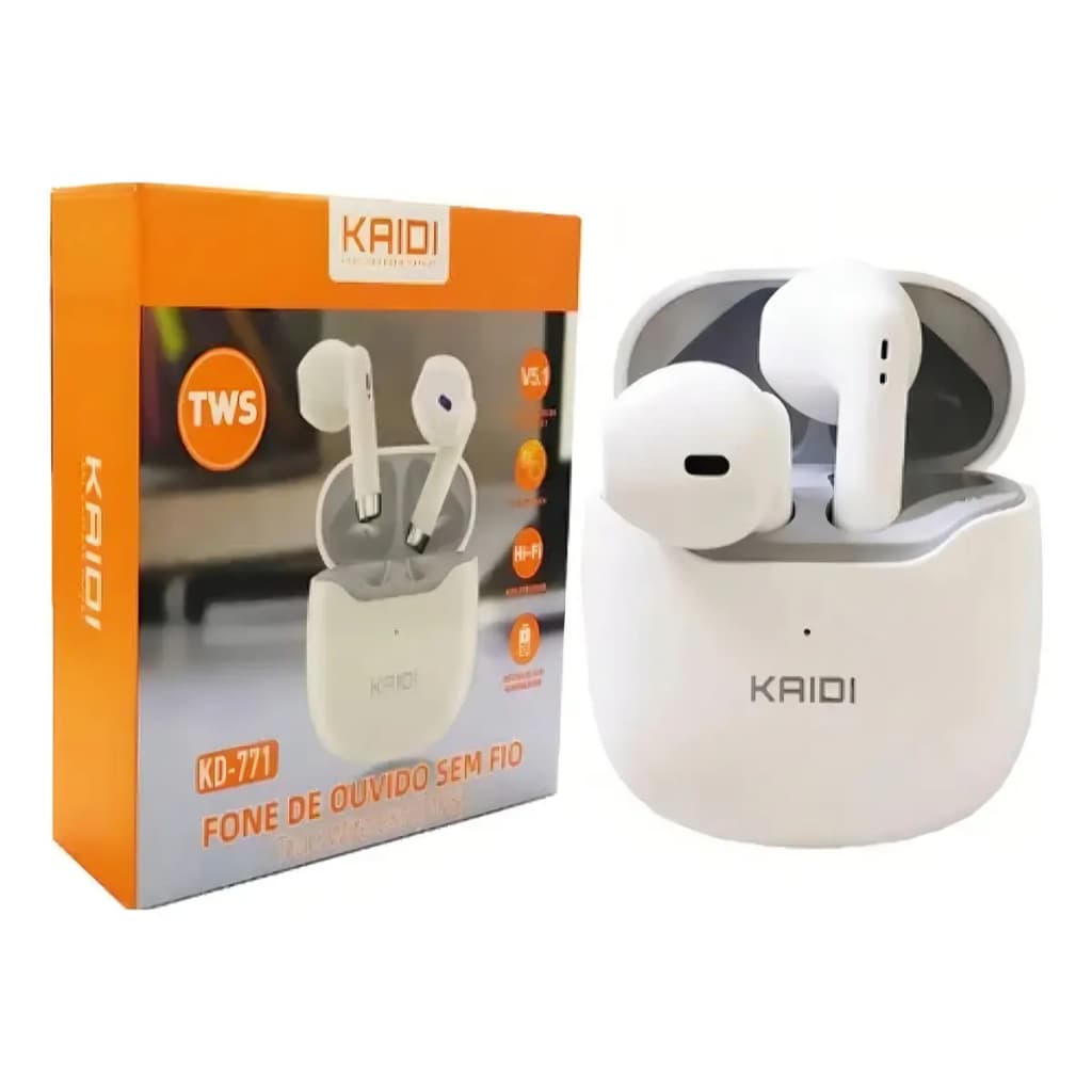 Fone De Ouvido Sem Fio Bluetooth 5.1 Kd771 Cor Branco