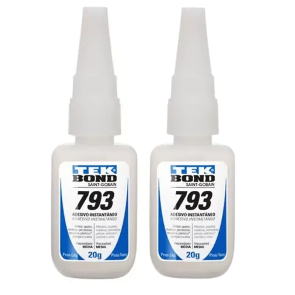 Kit 2 Adesivos Instantâneos 793 20g Multiuso Secagem Rápida – TEK BOND