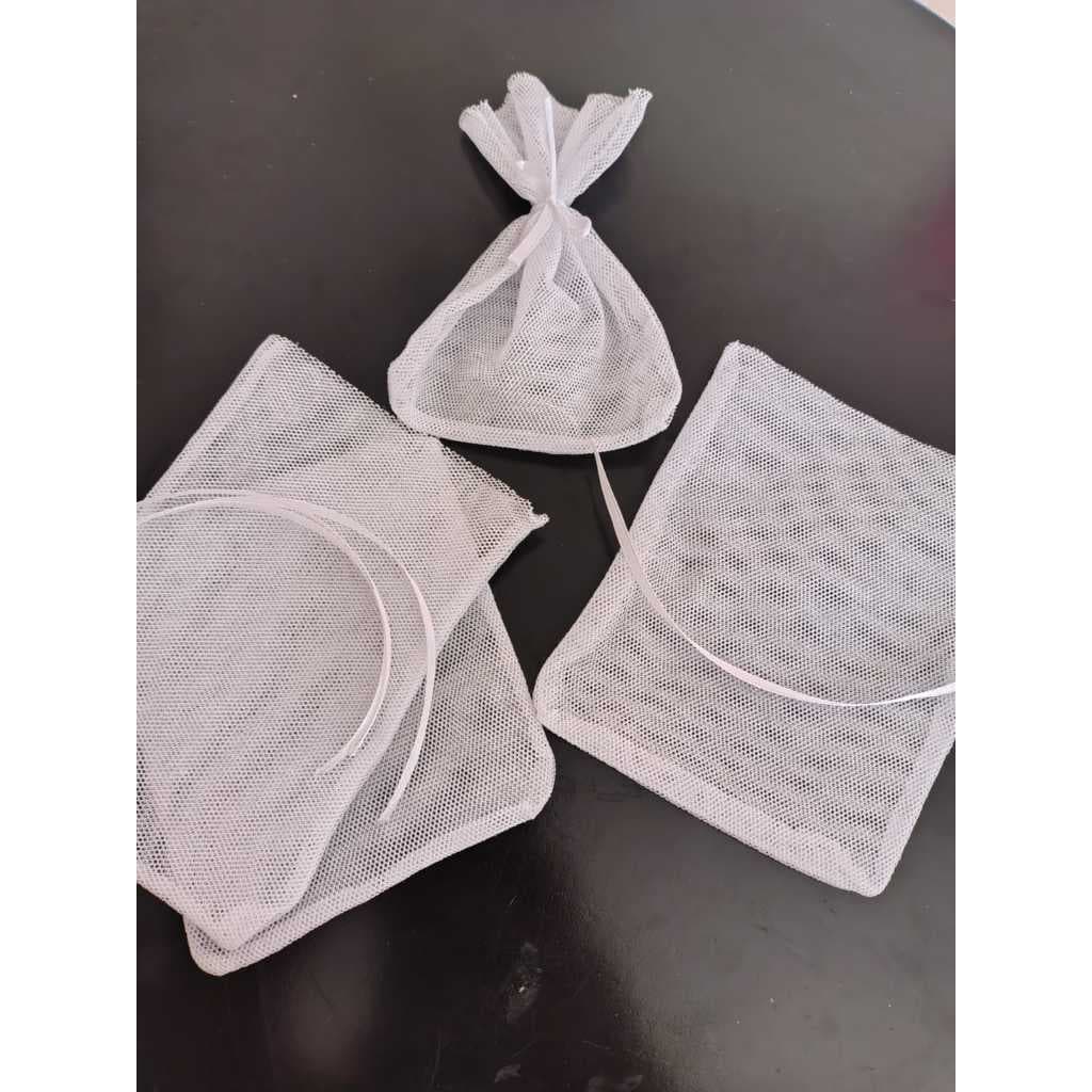 Saquinho De Tule Filó Com Fita Cetim Para Lembrancinhas