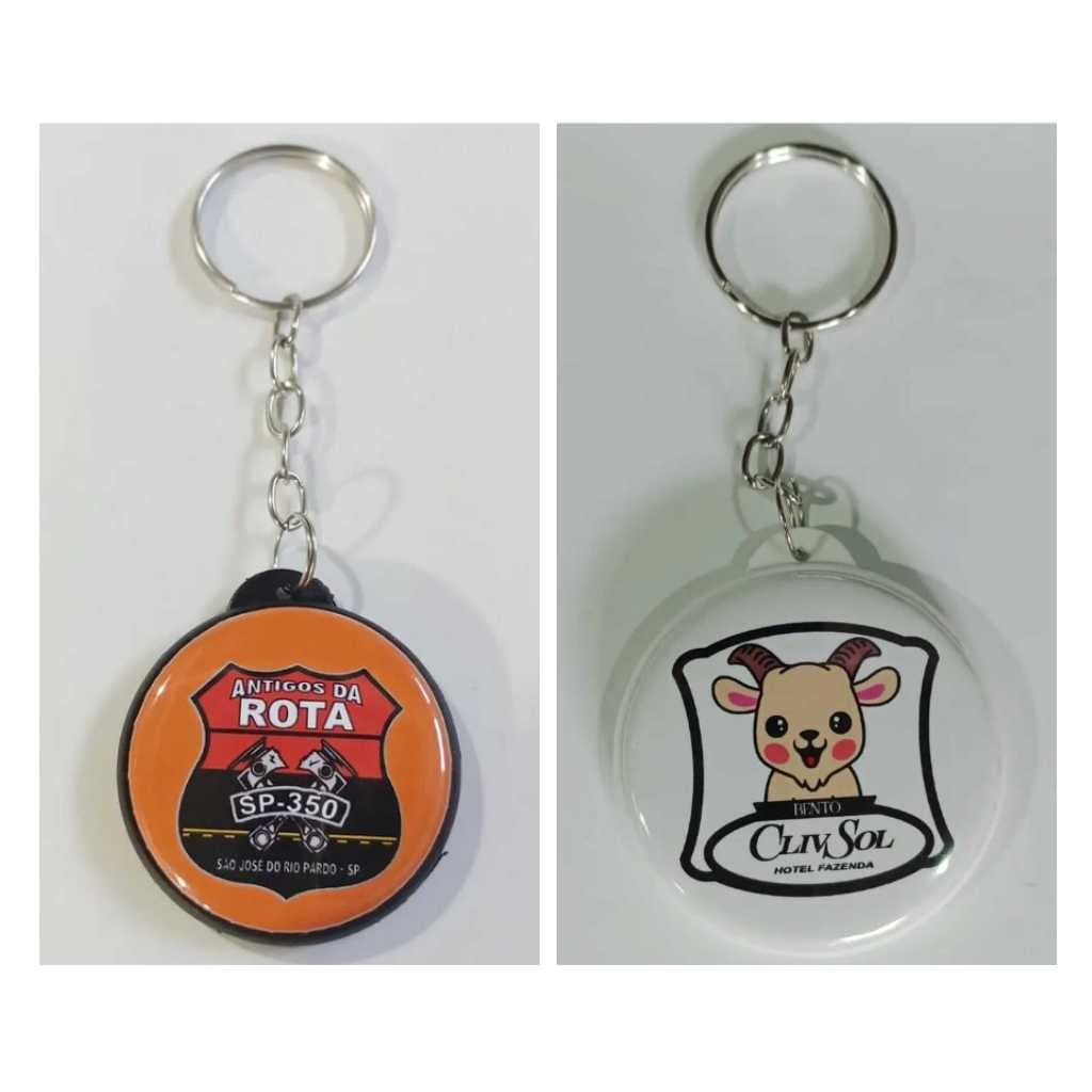 50 Bottons Redondos Chaveiro com 4,5 cm Personalizados
