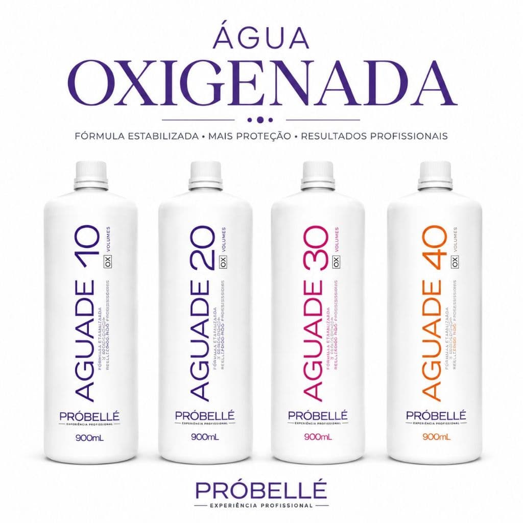 Agua Oxigenada Cremosa Probelle 900ml  10 Volumes 20V,30v ou 40v ESCOLHA A SUA