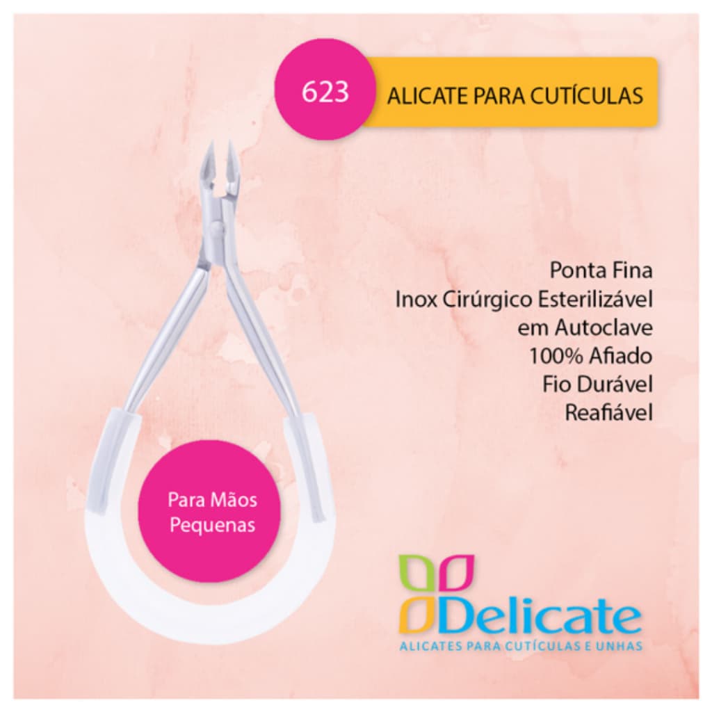 Alicate de Cutícula 623 Mãos Pequenas Delicate