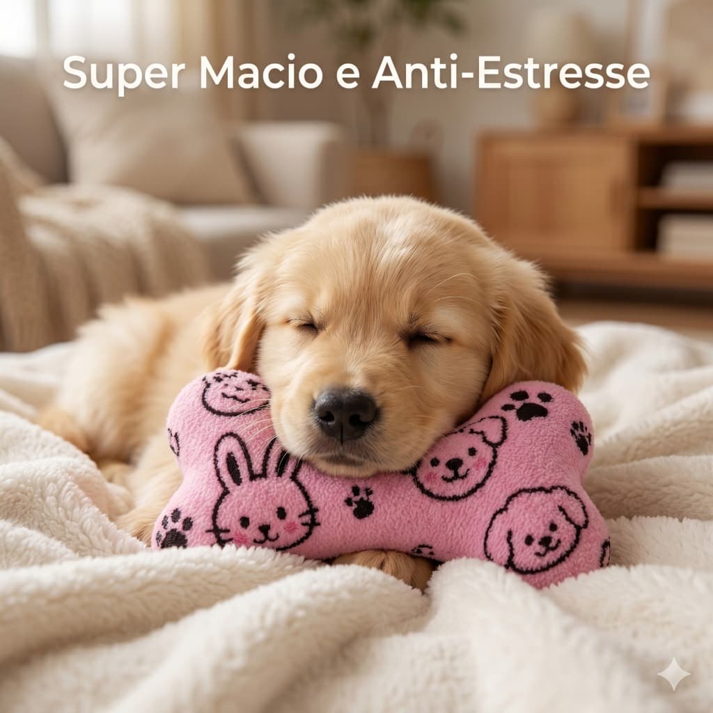Ossinho Pet de Microfibra Brinquedo Macio para Cachorro Lavável Anti Estresse