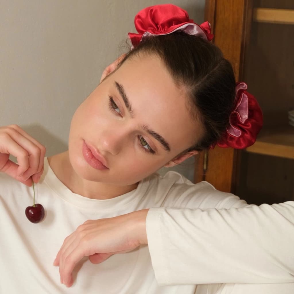 Kit Mini Modelador de Cabelos em Cetim, com Touquinhas Dupla Face e Scrunchies | Cachos Perfeitos
