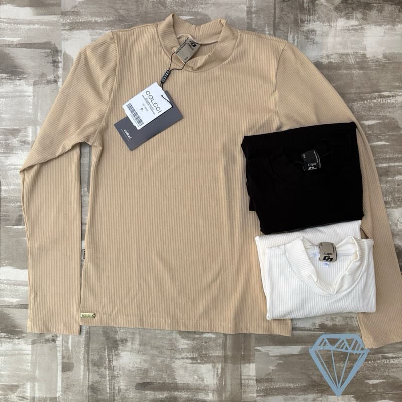 Blusa De Frio Feminina Gola Alta Canelada de Média Gramatura Premium Qualidade