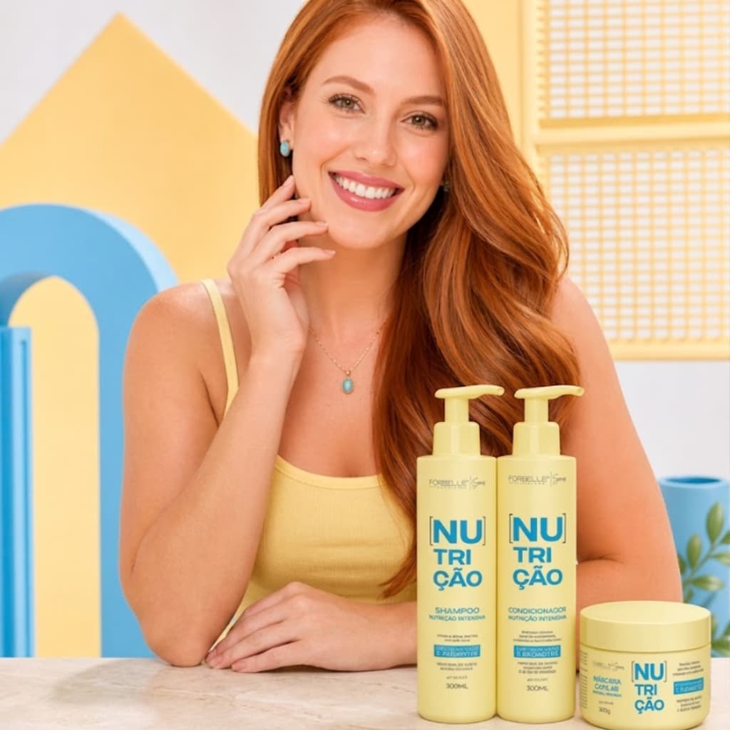 Kit Cronograma Capilar Nutrição Intensiva Forbelle Professional ShampooCondicionador Máscara 300ml