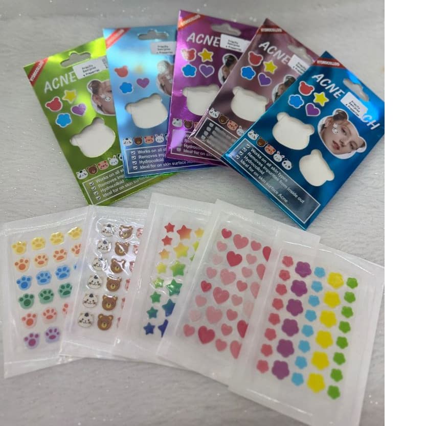 156 PCS Adesivos P/ Acne Espinhas de Estrela / Ursinho / coração / florzinha / patinha