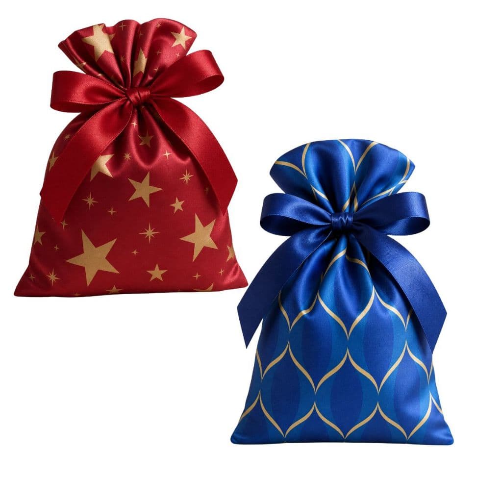 KIT com 2 Sacos de Presente Metalizados 45x59cm + Laços Inclusos!
