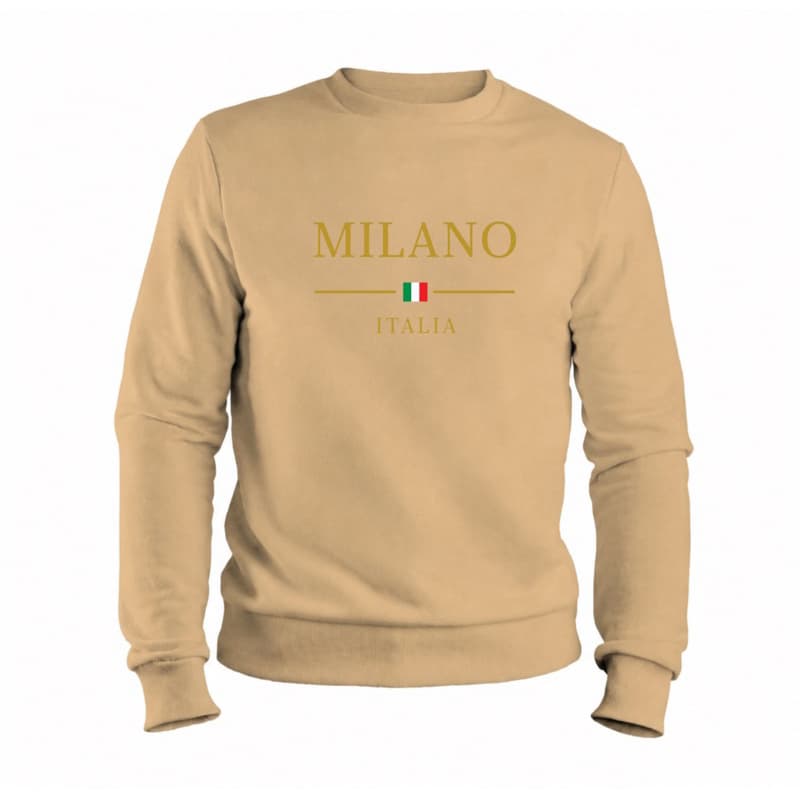 Blusa de Frio Moletom Milano Italia Casual Flanelado Careca Gola Redonda