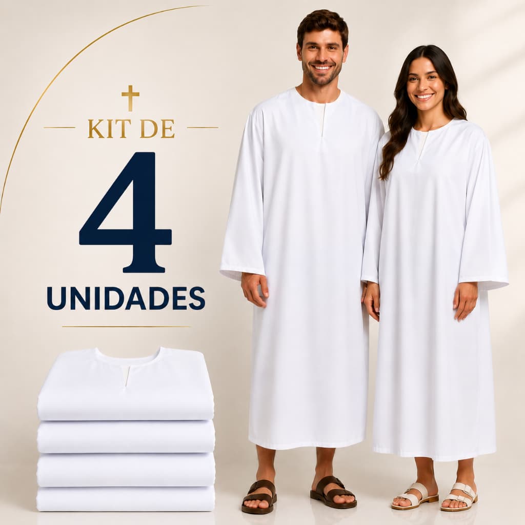Beca de Avental para  Batismo Kit 4 unidades
