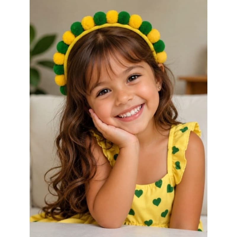 Tiara Copa Do Mundo Seleção Brasileira Tiara Brasil Unidade Tiara Verde e Amarelo Arquinho Copa Diadema Brasil