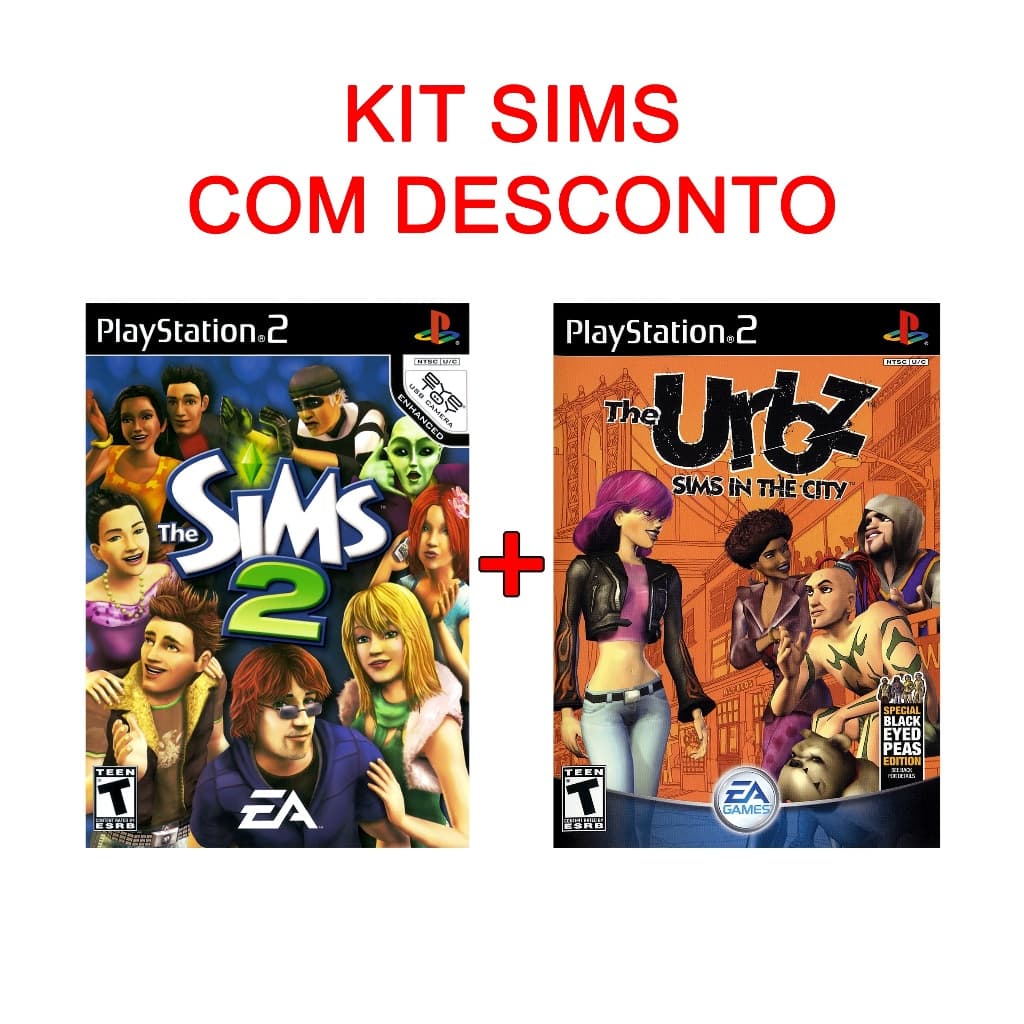 Kit The Sims 2 + The Urbz PS2 DVD Jogos de Simulação Vida Virtual PlayStation 2 Desbloqueado