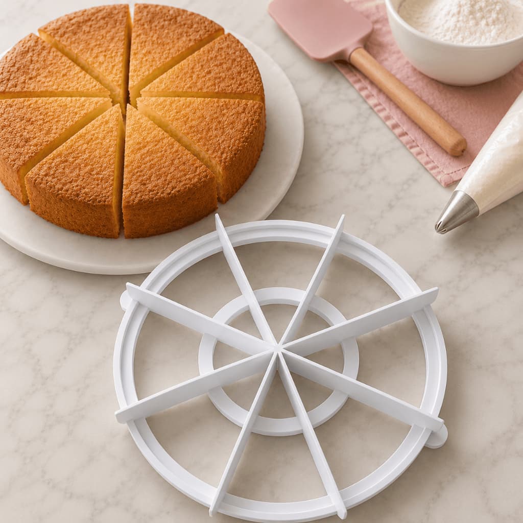 Marcador de Fatia para Bolo Cortador Divisor de Bolo Confeiteira Festas Profissional - 8 Pedaços