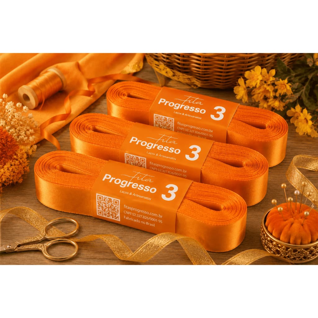 Fita de Cetim Face Simples N°3 - 15mm x 10m Fita  de Cetim para Laços, Decoração Embalagem, Presentes e Lembrancinhas
