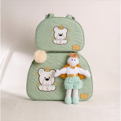 Bolsa Maternidade Ursinho Impermeável Kit 2 peças Completo para Bebê