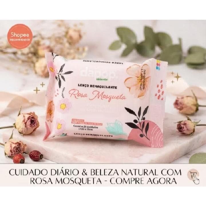 Lenço Demaquilante Dapop Rosa Mosqueta