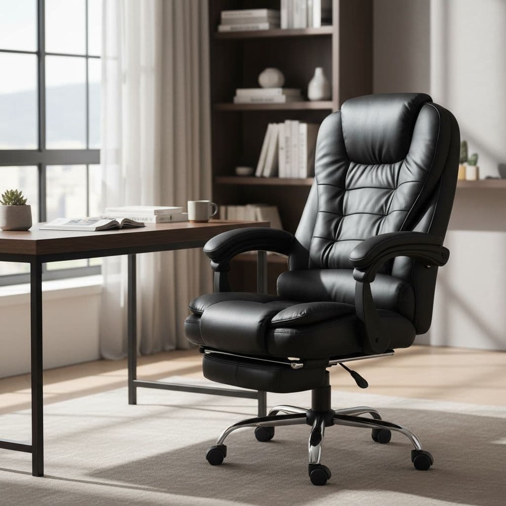 Cadeira de Escritório Presidente Ergonômica Preto - Conforto e Estabilidade