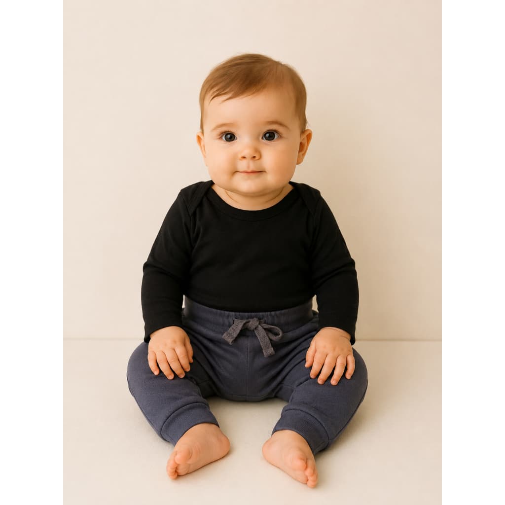 Look Completo de Body Black + Calça Chumbo Unissex (3 Meses)
