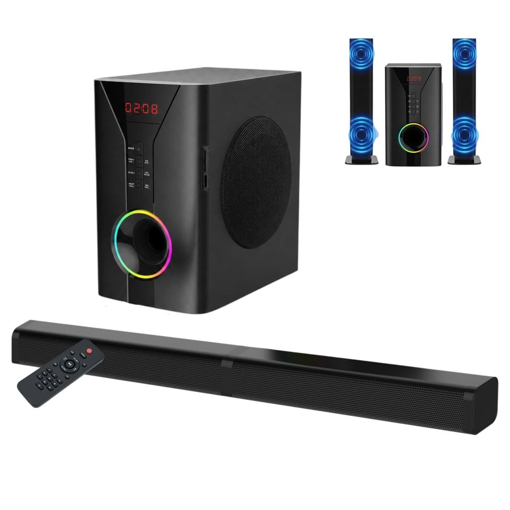 Som 2.1 Canais 400W com Subwoofer Ativo - Tecnologia X-Bass, Bluetooth 5.0, USB/SD