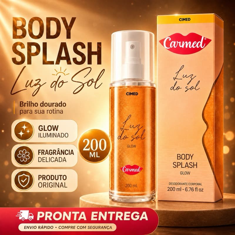 Body Splash Carmed Luz do Sol Glow 200ml - Fragrância Radiante com Notas de Baunilha e Jasmim