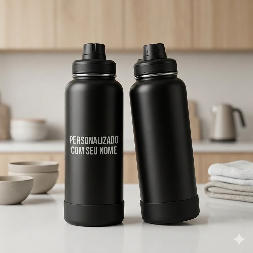 Garrafa térmica personalizada com proteção 950 Ml