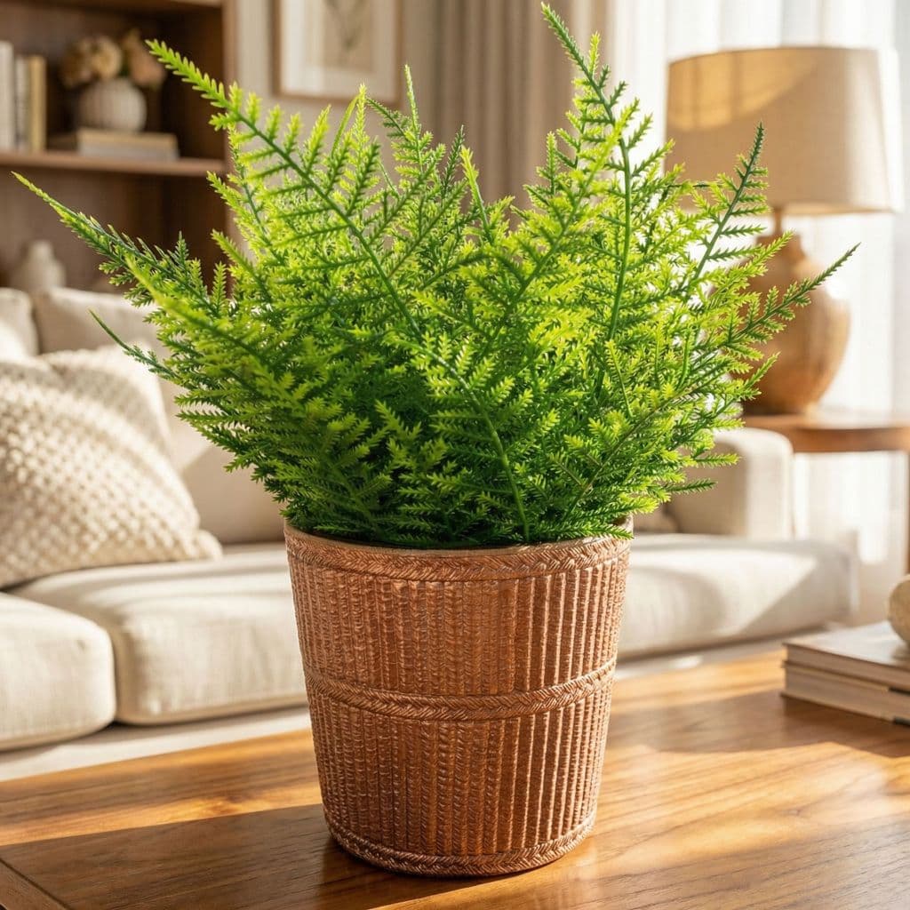 Arranjo Decorativo Planta Artificial Vaso Relevo Exclusivo