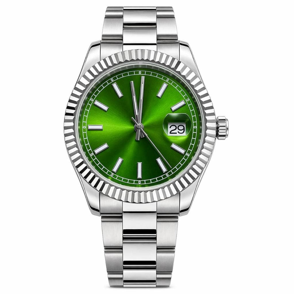 Relógio Masculino R💎L.E.X Luxo Prata e Dourado Aço Inox Calendário Funcional + Caixa