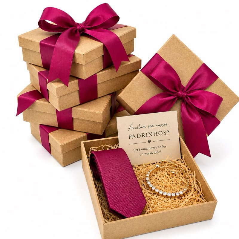 Kit 6 Caixas 15x15 em MDF cru Artesanato Presente Padrinhos Madrinha Lembrança Casamento Convite