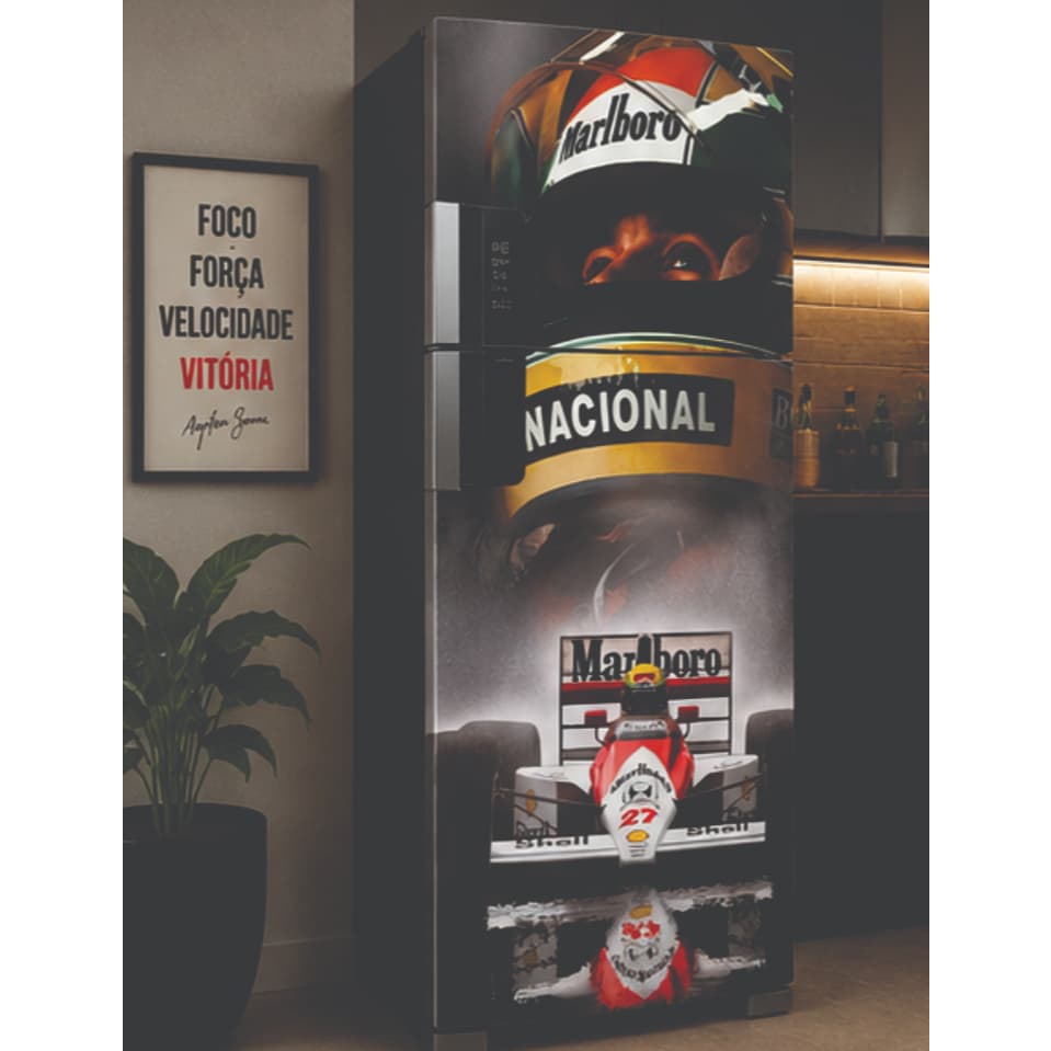 Adesivo Geladeira Fã Ayrton Senna Corrida Fórmula 1
