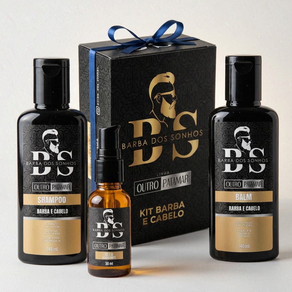 Kit Barba Balm Shampoo Óleo Barbe Sem Frizz Produtos Para Barba