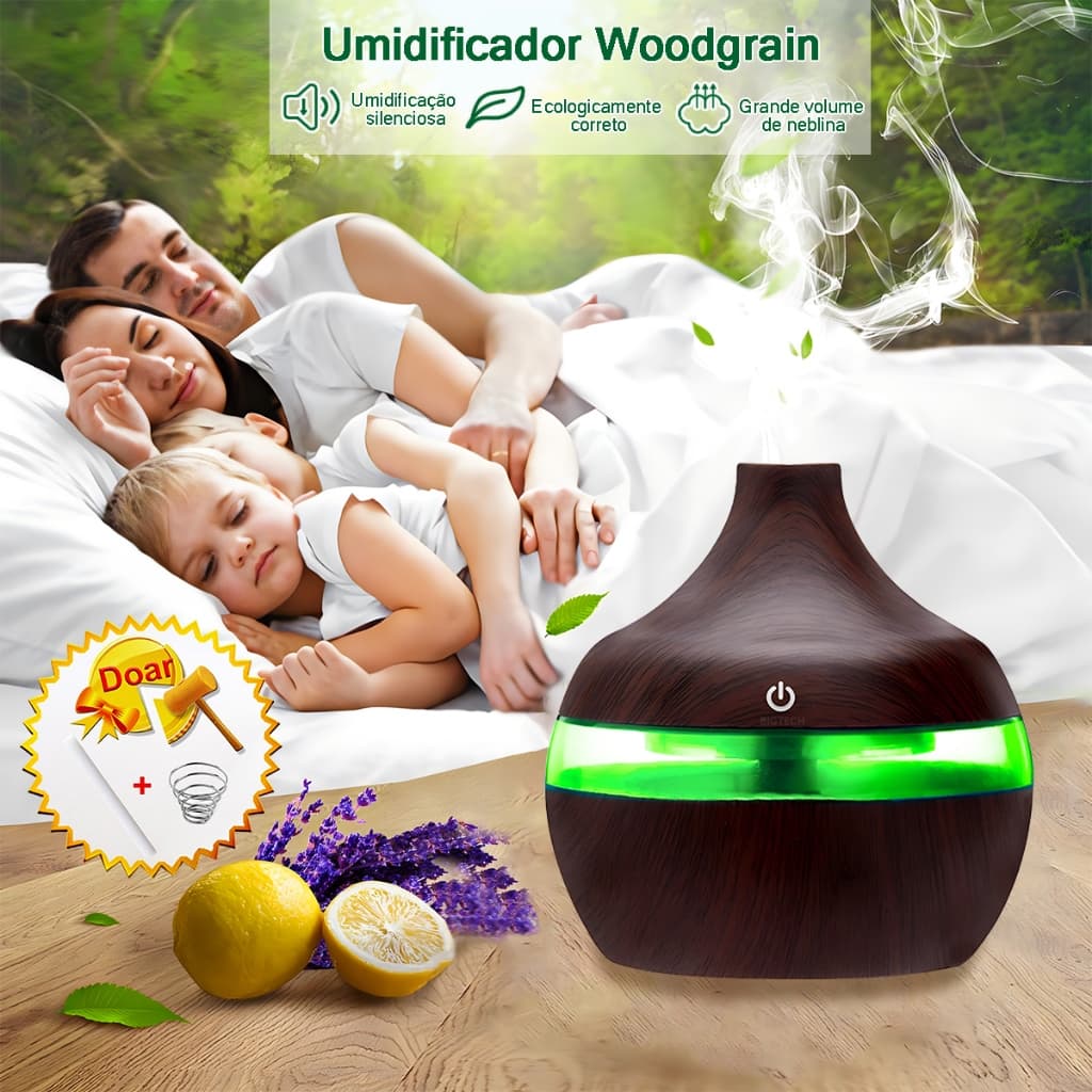Umidificador Aromatizador Capacidade Atomizador De Ar Ultrassônico 7 Cores Led