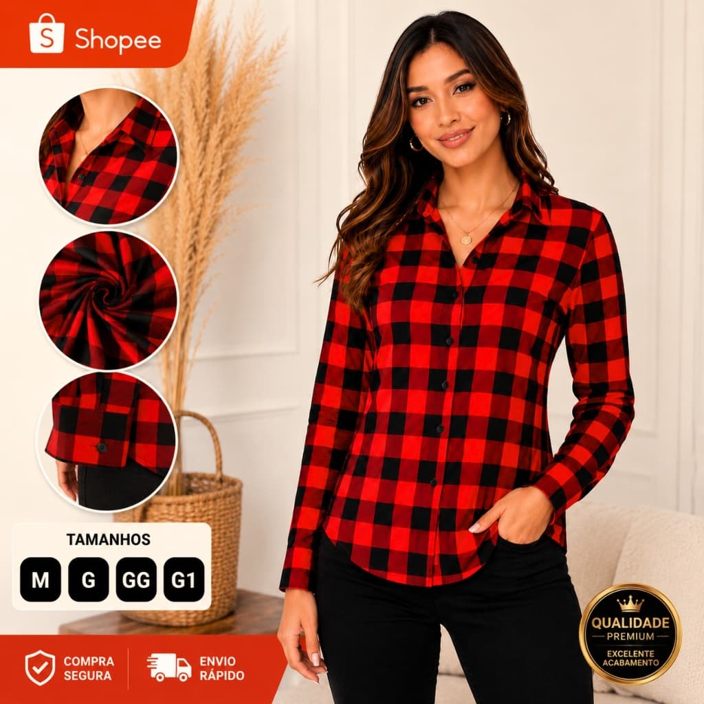 Camisa Feminina Lisa Social Elegante Tecido Crepinho Confortável Para Trabalho e Igreja | M G GG G1
