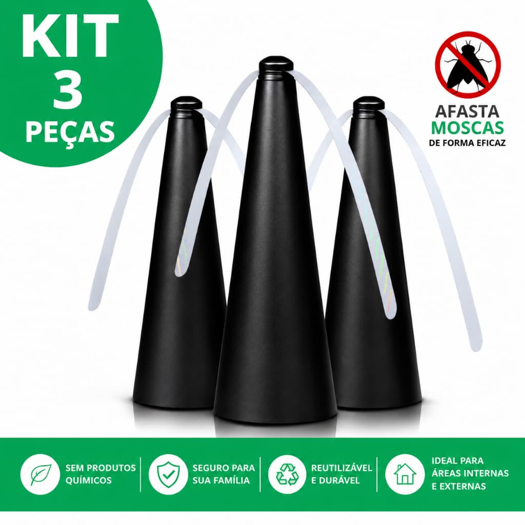 Kit 3 Espanta Mosca Ventiladores Repelente de Mosquitos e Insetos para Mesa Área Externa Silencioso