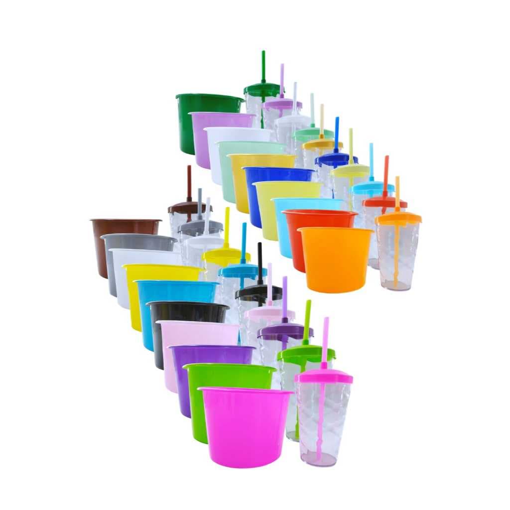 30 Kits Cineminha Balde 1,5 Litros +copo Twister 500ml Transparente