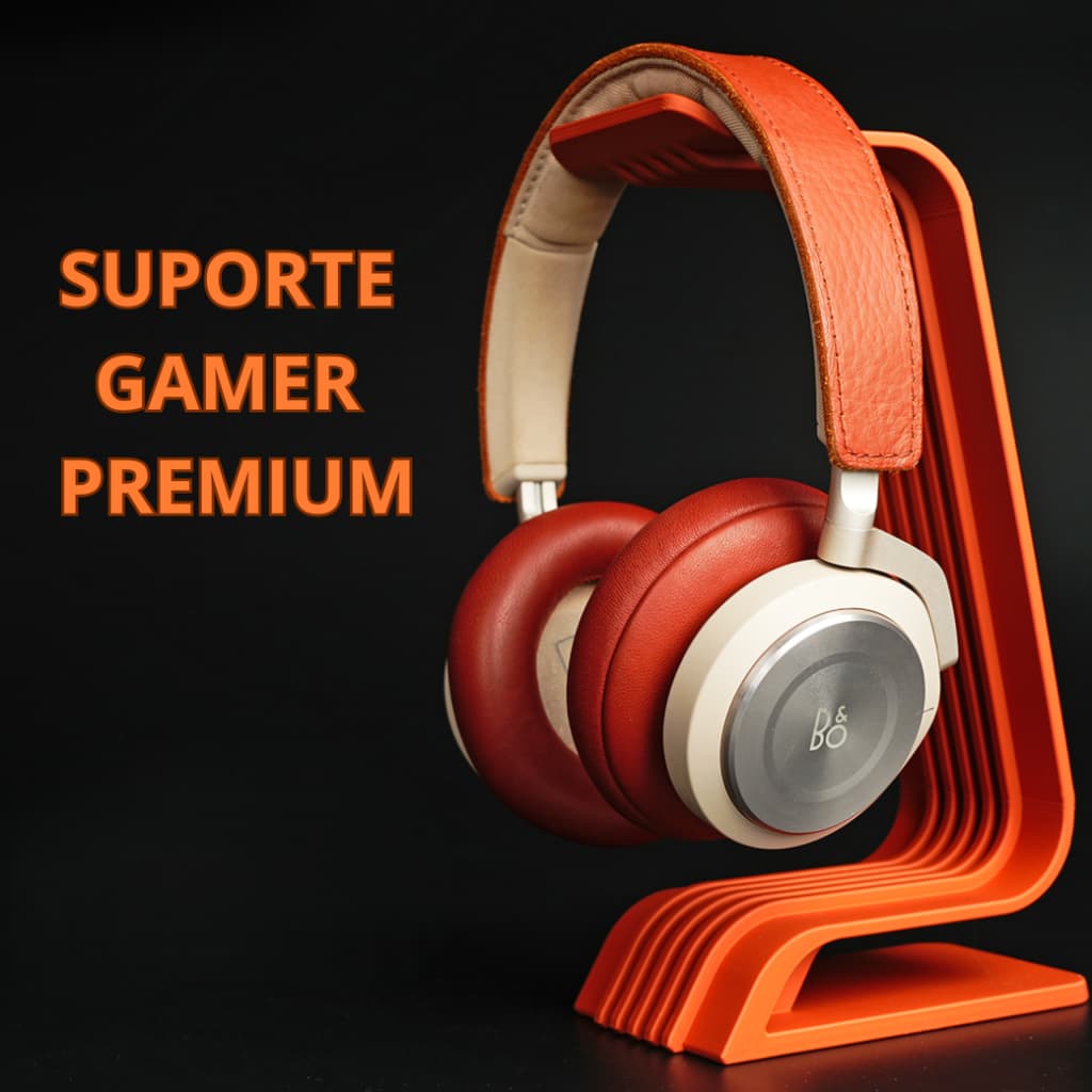 Suporte De Fone De Ouvido Headphone Stand Onami Design Moderno Ondas Premium.