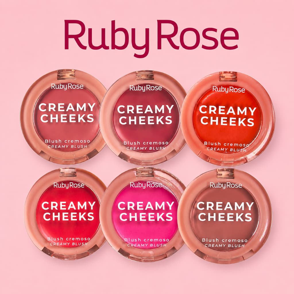 Blush Cremoso Creamy Cheeks Ruby Rose Linha Rosa