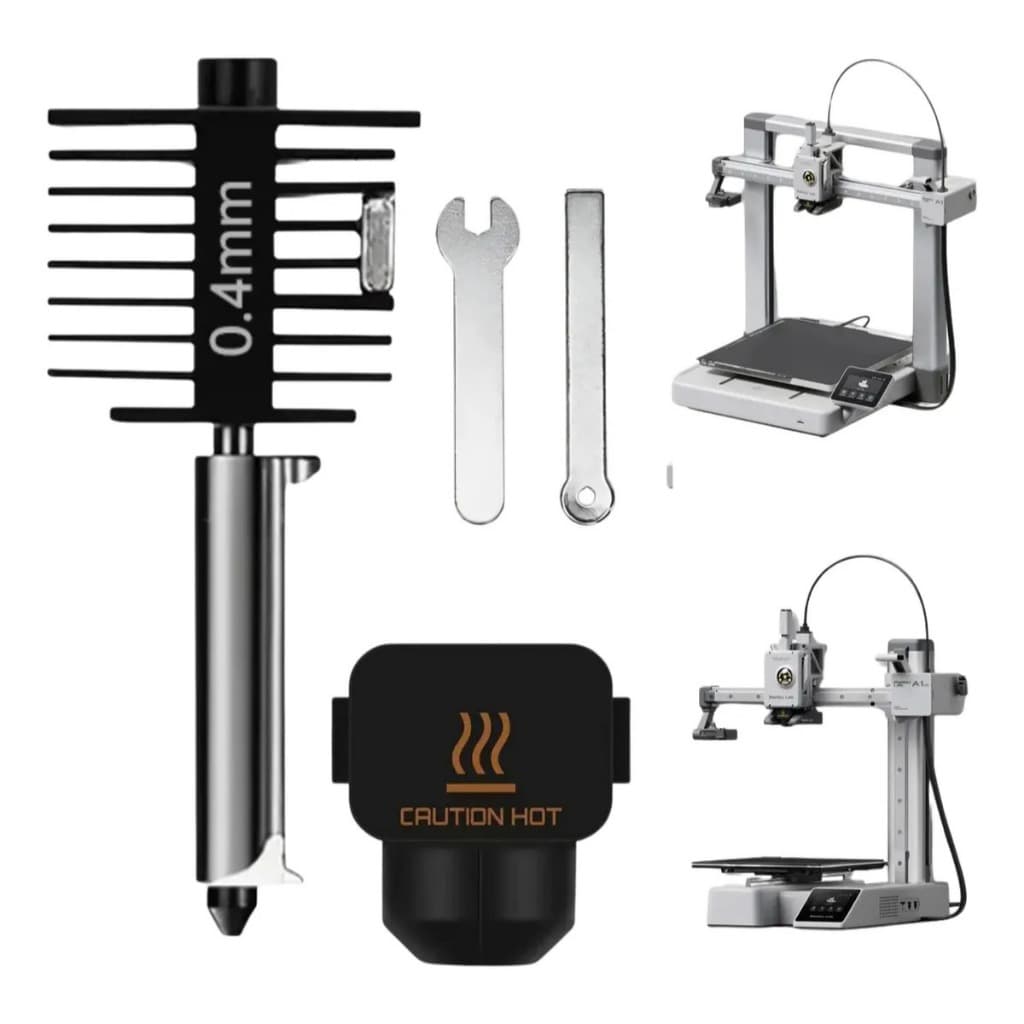 Hotend Com Bico Nozzle De Aço Endurecido 0,4mm A1 / A1 Mini