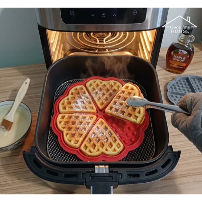 Forma Waffle Silicone Antiaderente Reutilizável Molde Fácil Desenformar Resistente Air Fryer Forno
