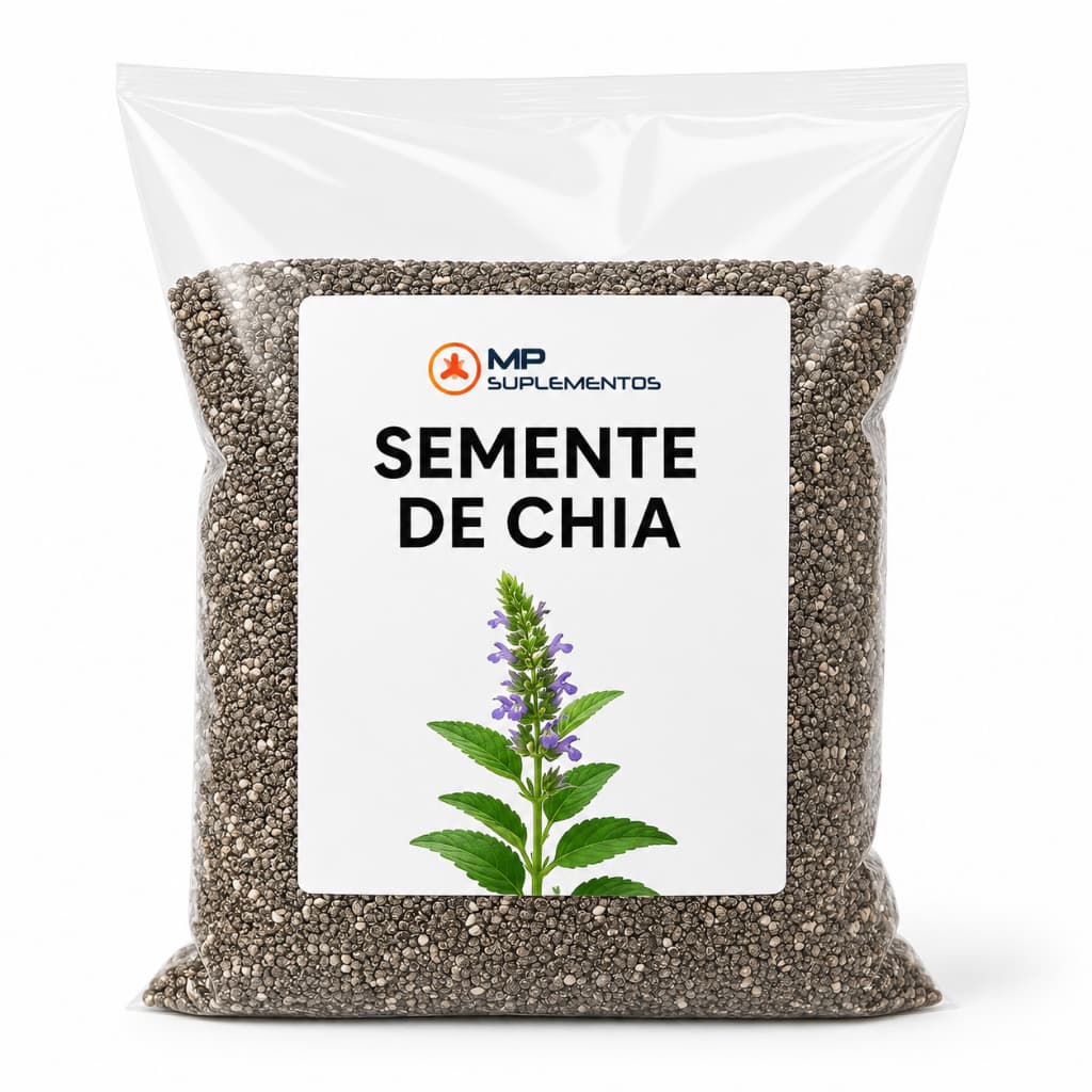 Semente de Chia 1kg Pura Natural Sem Glúten Rica em Fibras Ômega 3 Grãos Selecionados