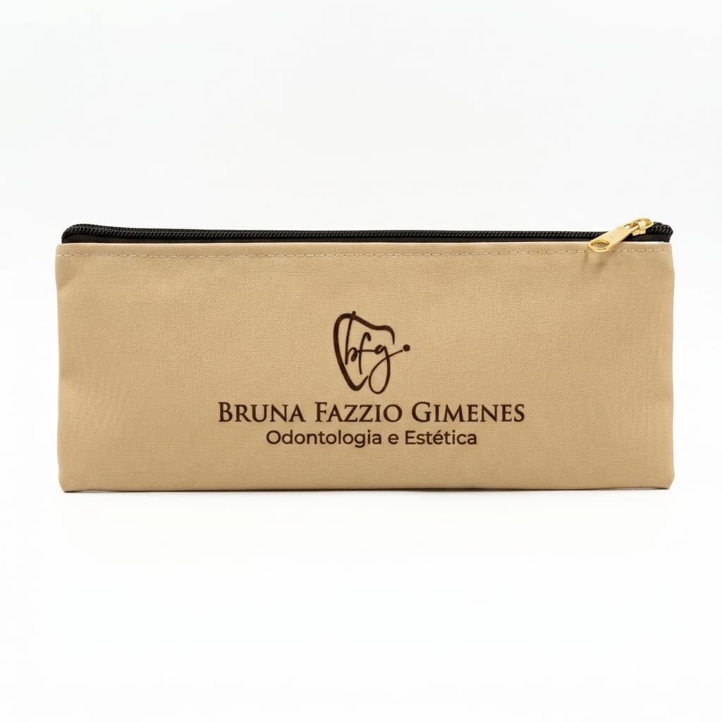 Necessaire Carteira Estojo Slim Nylon Premium 25x10 Bege - 20 Un