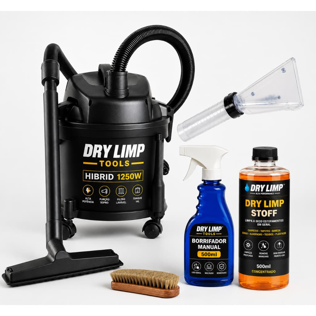 Kit produto para lavar estofado, sofá, colchão, carpete, banco de carro em casa + Aspirador Extrator