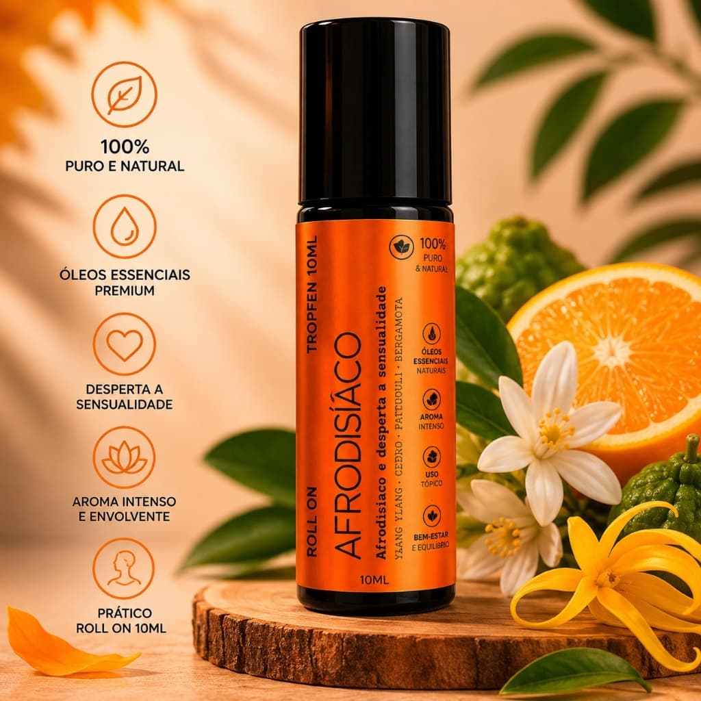 Blend Óleo Essencial Afrodisíaco 10ml Roll On Tropfen Tântrico Aromaterapia Natural