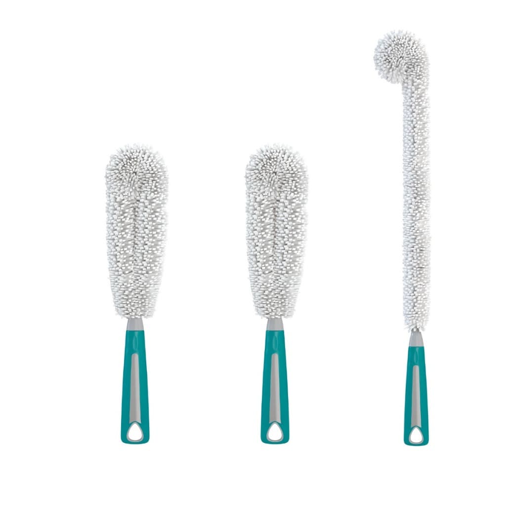 Escova Para Lavar Mamadeira Taça Copos Garrafas Flash Limp Kit C/3