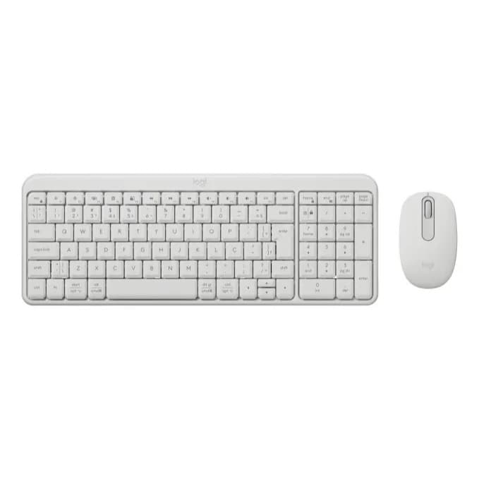 TECLADO E MOUSE LOGITECH MK250 SEM FIO COMPACTO CONEXÃO BLUETOOTH LAYOUT ABNT2 BRANCO