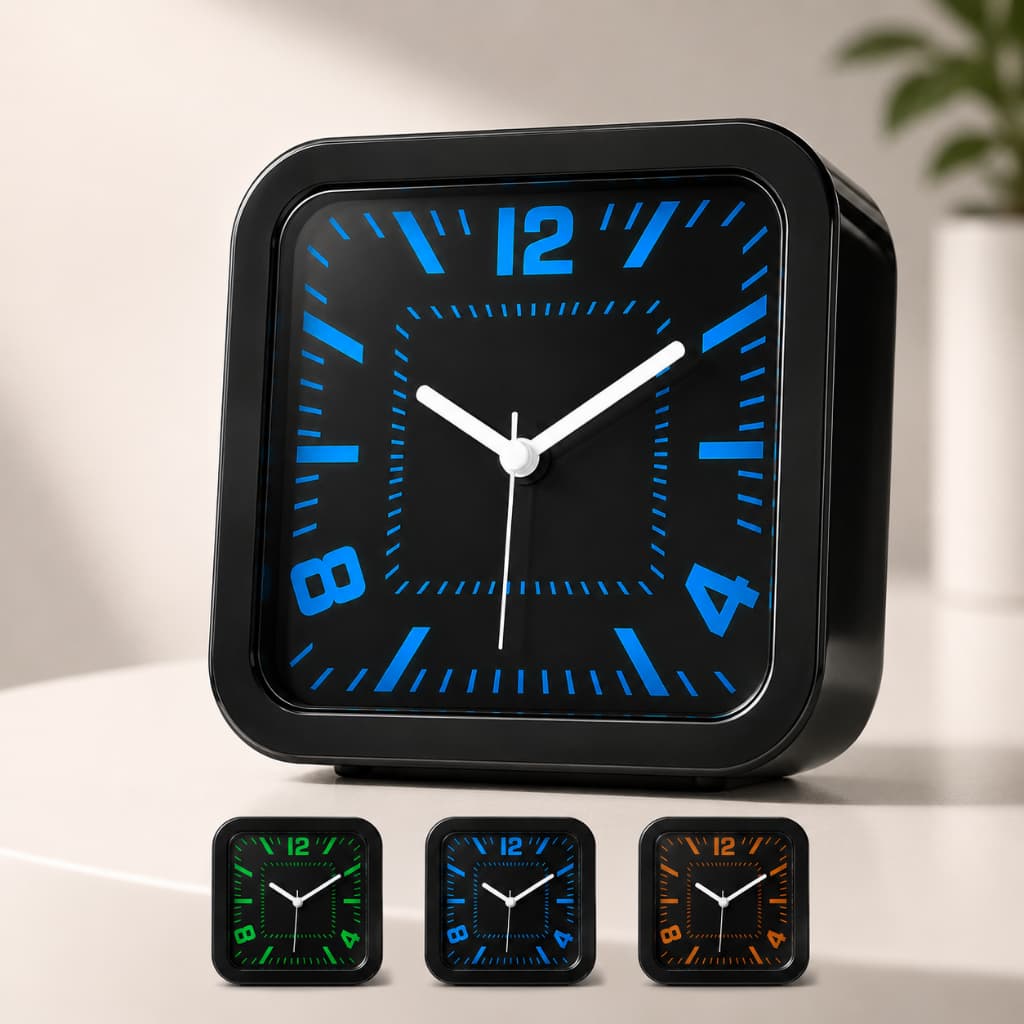 Relógio Despertador Quartz Minimalista Silencioso Moderno a Pilha